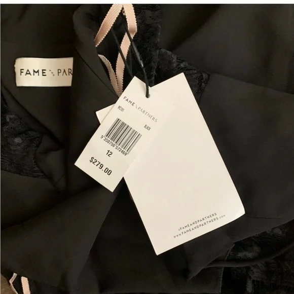 Fame and Partners Black Lace Panel Maxi Dress